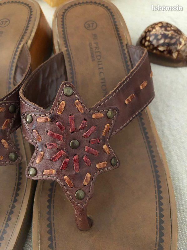 Nu-pieds ou Tongue en cuir pointure 37 (image 6)