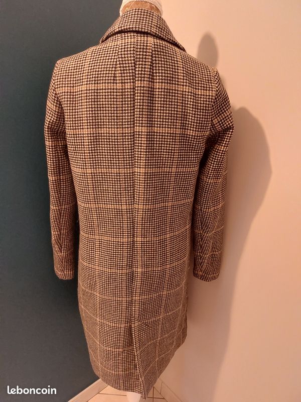 Manteau Long Pied De Poule Pimkie Motif Pied Veste Courte Pied De