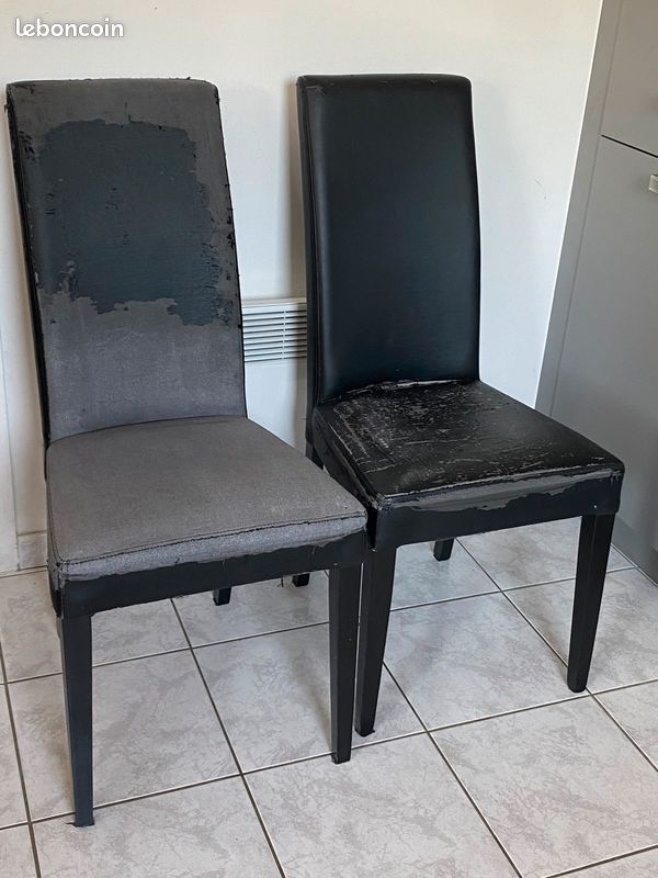 Chaises en similicuir et housses (image 3)