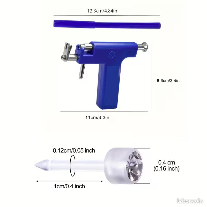 Kit de percage oreille pistolet avec 36 clous pierre couleur neuf (image 6)