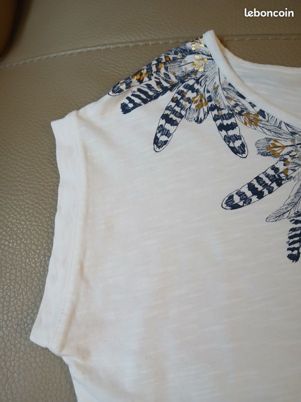 T-shirt Pour Enfant Lands' End Fille 10/12 Ans - Manches Courtes - Motif Imprimé - Occasion En Très Bon état