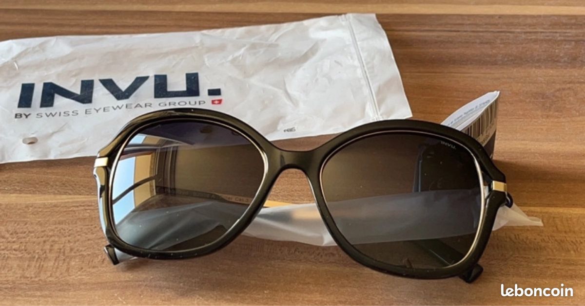 1 paire de Lunette de soleil femme ultra polarisée noir et doré invu (image 2)