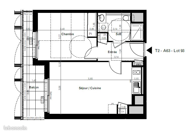 Appartement 2 pièces 44 m² · à Rennes · 44 m² · 700 €/mois