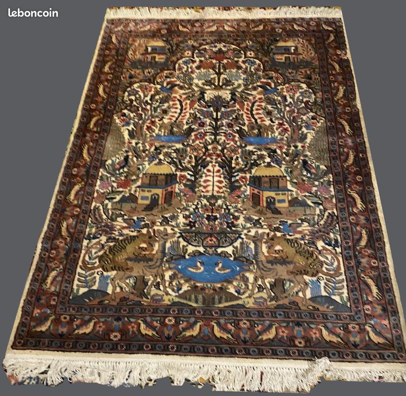 Tapis ancien Pakistanais laine et soie (image 1)