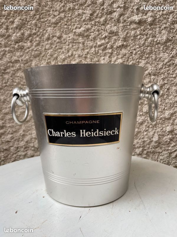 Seau à Champagne Charles Heidsieck – Acier Inoxydable Argenté – Avec Poignée