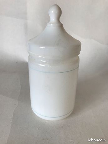 2 pots de salle de bain en opaline - style rétro pour la