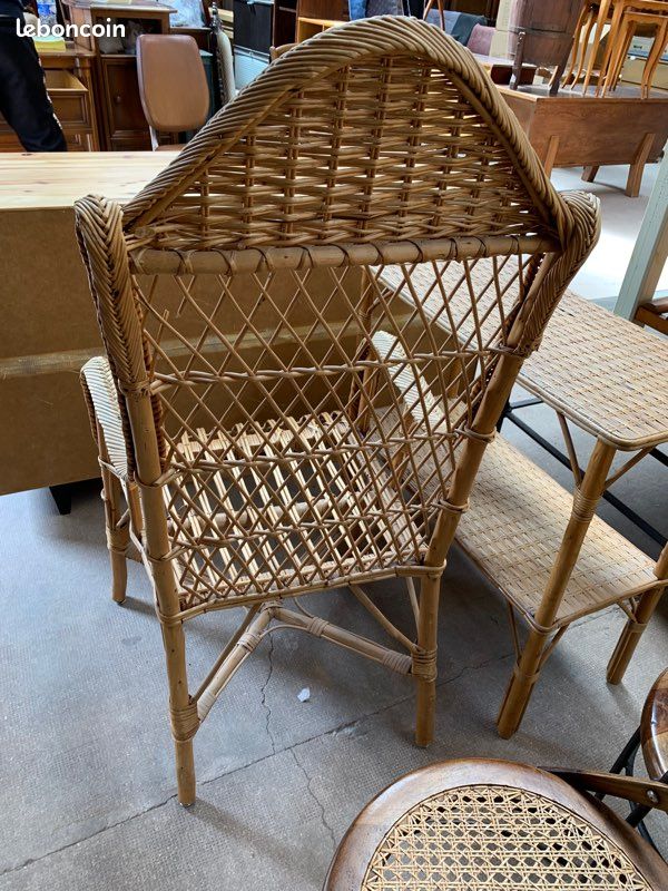 Grand fauteuil en rotin original (image 2)