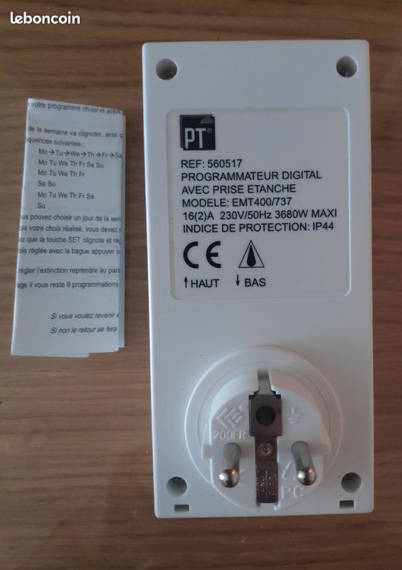 Programmateur Hebdomadaire Étanche IP44 - 70 Programmations par semaine (image 3)