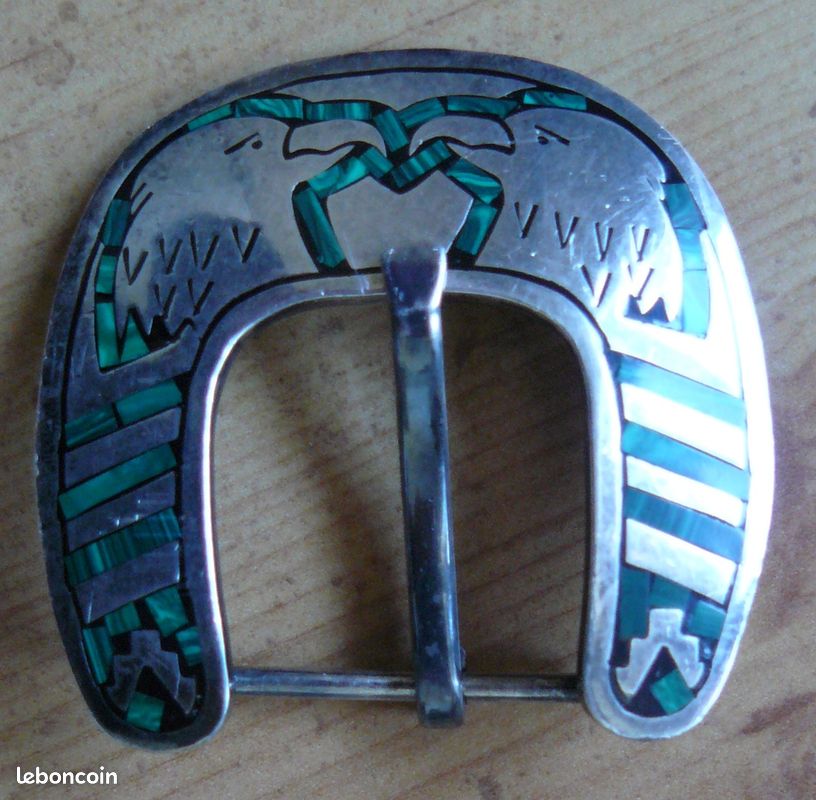 Boucle De Ceinture 3 Pièces Artisanale Argent Sterling Douglas Magnus Santa Fe