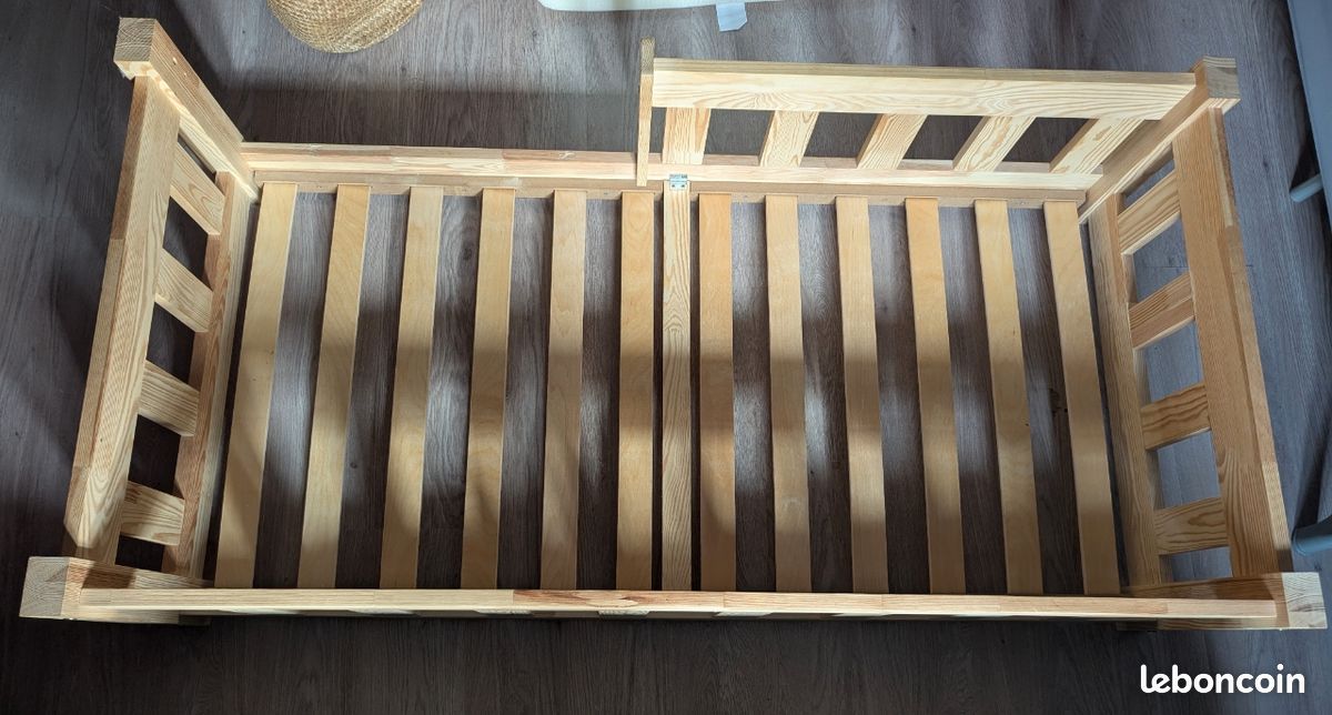 Lit enfant 70x140 + matelas + draps (image 4)