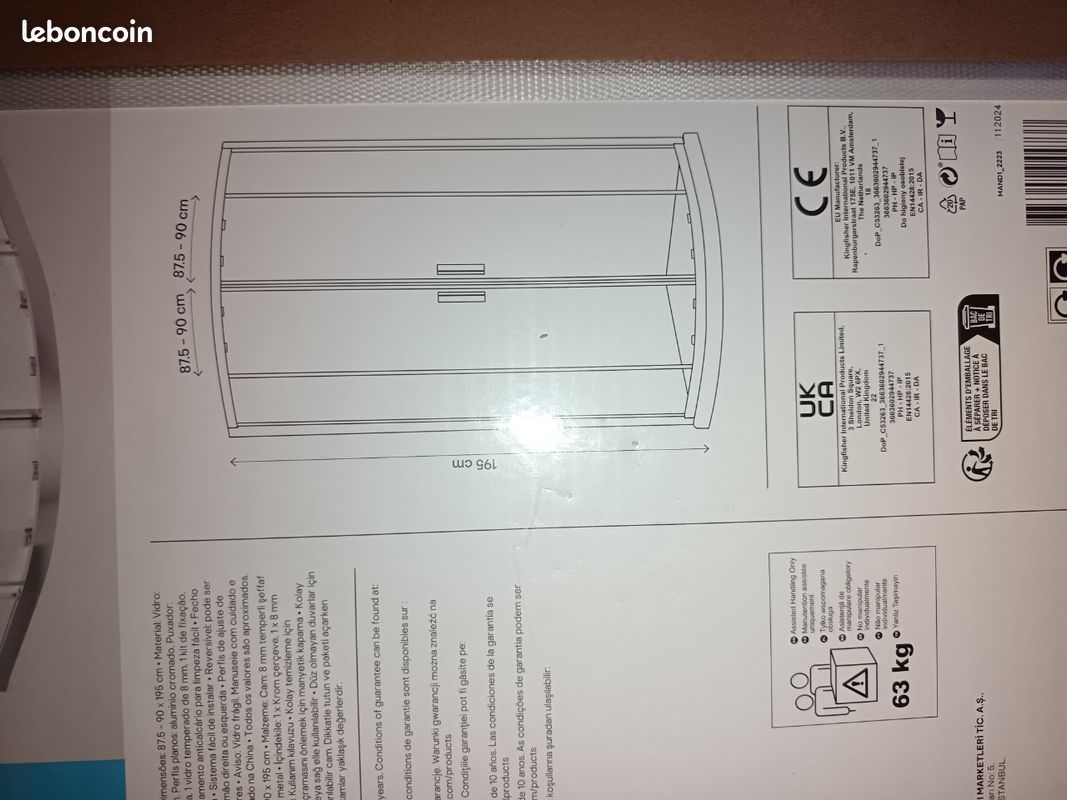 Paroi de douche d'angle (image 3)