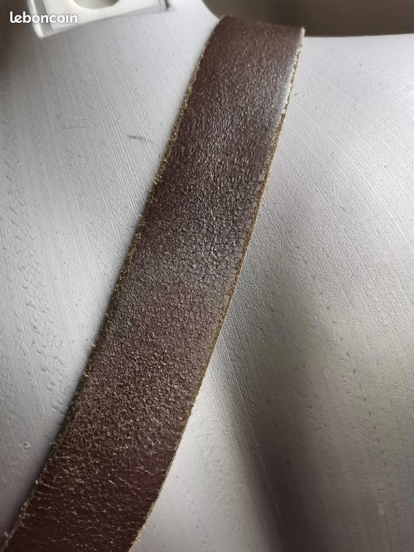 Ceinture en cuir marron Camel vintage (image 4)