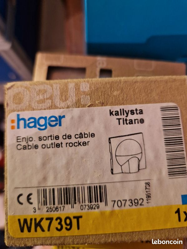 Sortie De Câble Hager Kallysta WK155 – Pour Installation électrique, Finition Sobre