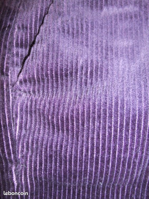 Jupe Courte Femme ESPRIT En Velours Violet à Carreaux - Taille 44, Longueur Genou - Occasion TBE