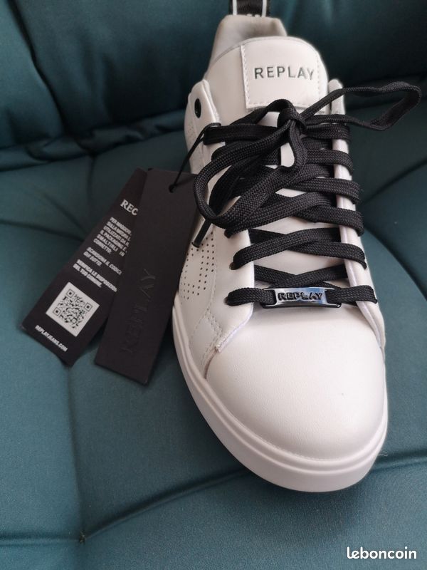 Basket Replay Femme Replay Chaussure Baskets Femme Replay Blanc/noir
