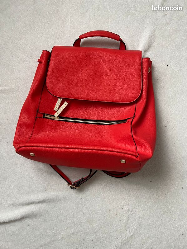 Sac a dos galerie Lafayette rouge orangé (image 4)