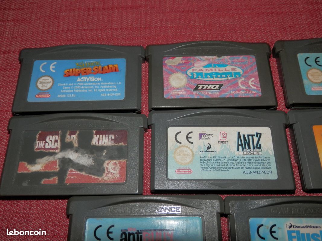 Lot 17 jeux GBA Game boy advance ; stuntman , shrek , roi scorpion , antz , nos voisins , sheep , mirra 2 , kao , robinsons , winx , ledermann , ...... (image 2)