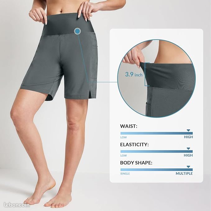 Skort Actif St Johns Bay – Femme – Taille 1X – Gris Fumée – Polyester/Spandex – Neuf Avec étiquettes