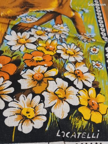 Torchon calendrier vintage année 1977