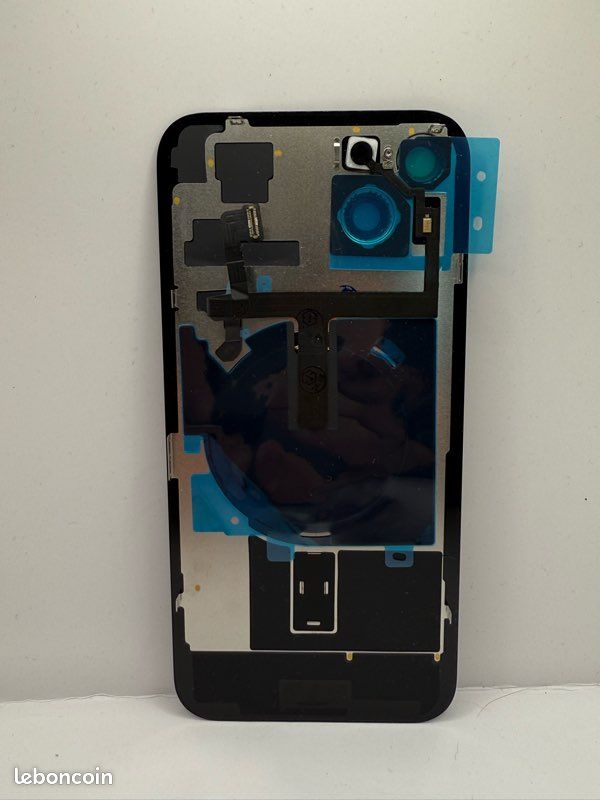 Vitre Arrière Complète IPhone 15 Plus – Avec Nappe NFC, Noire, Neuve