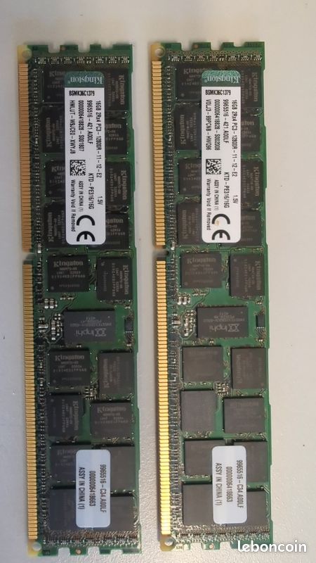 Barrette Mémoire Hynix 16GB DDR3 – 2Rx4 PC3-12800R – Pour Serveur – Occasion