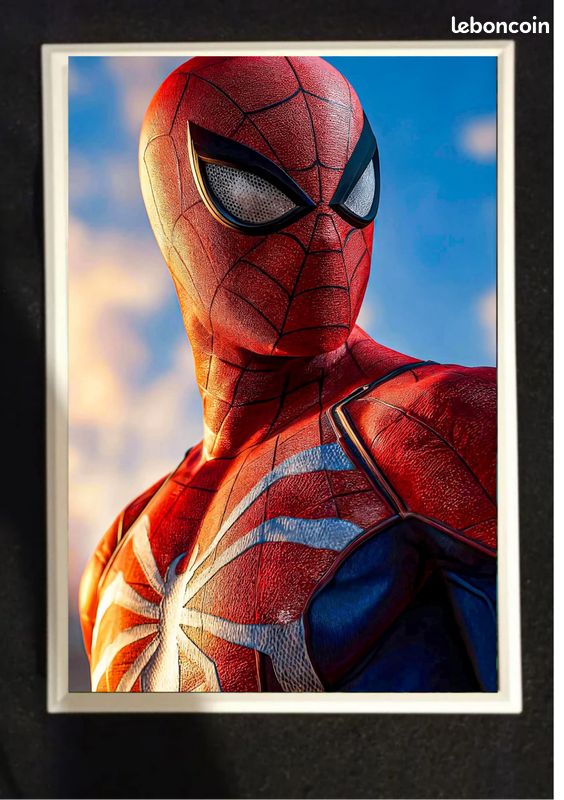 Cadre Photo En Résine Spiderman - 20x30cm - Déco Chambre Enfant Ou Fan Marvel