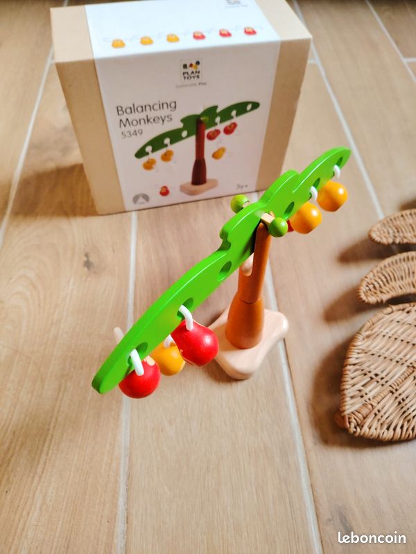 Jeu D'Équilibre Du Singe – Balance Mathématique Avec 28 Singes, Dé, Arbre, Couleurs Vives, Dès 3 Ans