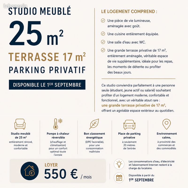Appartement 1 pièce 25 m² · à Laragne-Montéglin · 25 m² · 550 €