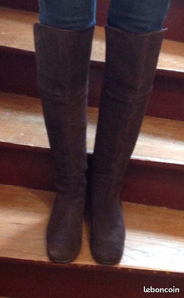 Bottes hautes CUIR qui allongent les jambes T37 (image 1)