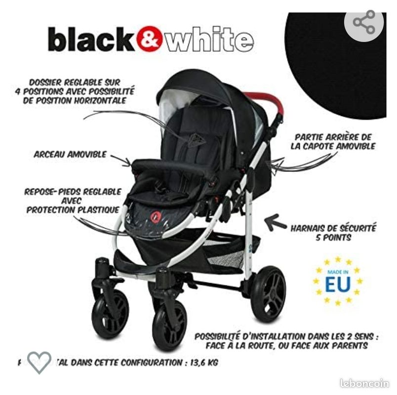 Poussette bébé 3 en un cosy, siège auto (image 3)