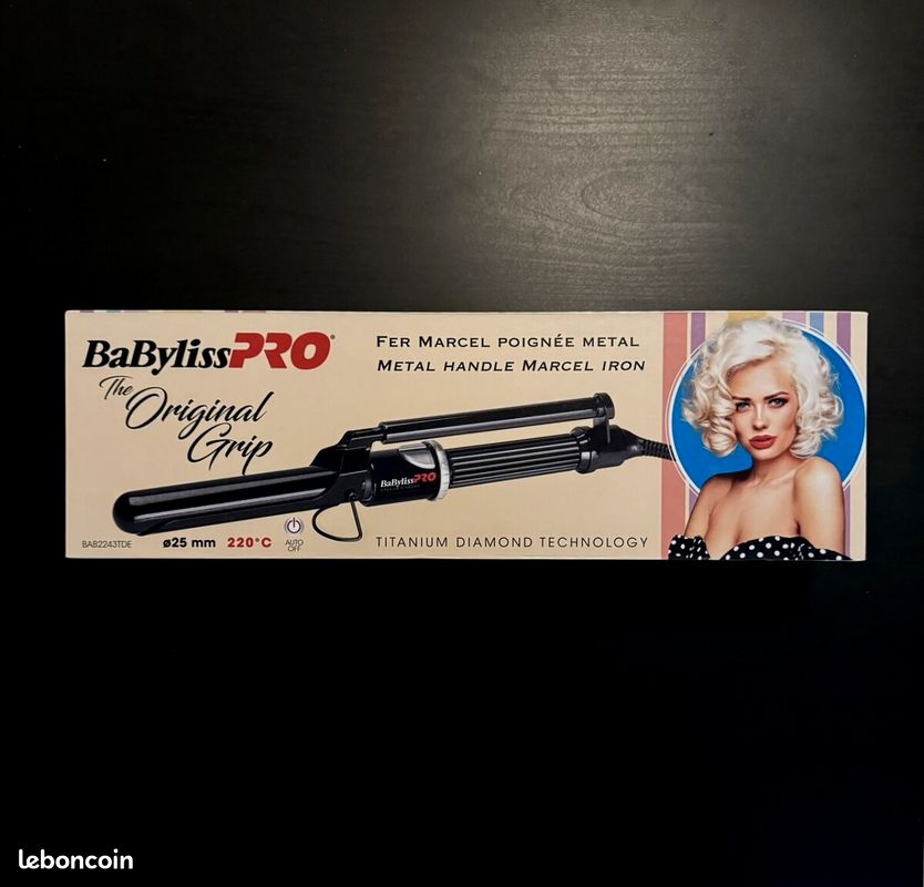 Fer à Boucler BABYLISS Triangulaire 20W Pour Fille - Neuf Argenté, Support Inclus