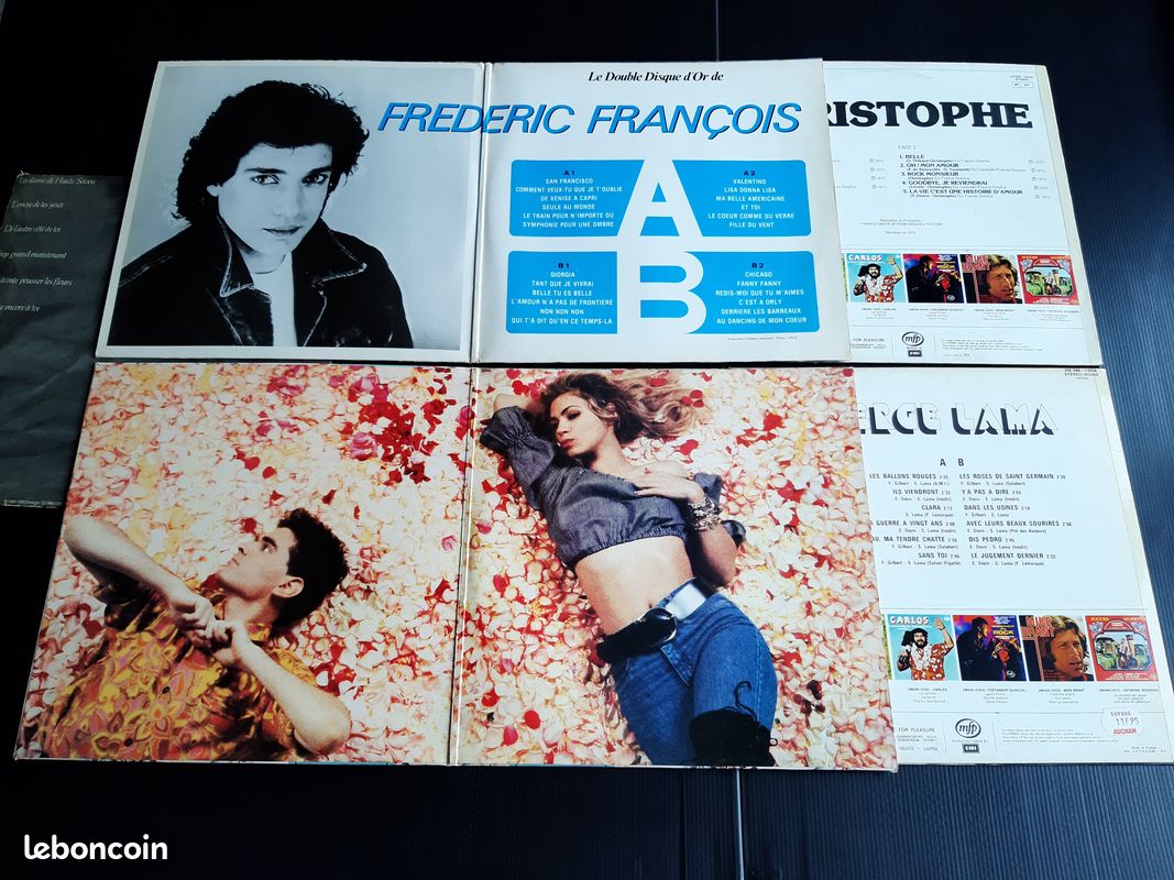 Anciens DISQUES VINYLE 33 Tours : F. CABREL / CHRISTOPHE / Frédéric FRANCOIS / NIAGARA / Serge LAMA (image 3)