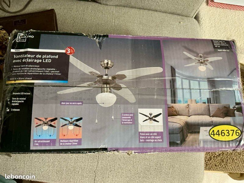 Ventilateur plafond avec éclairage LED.Neuf (image 1)