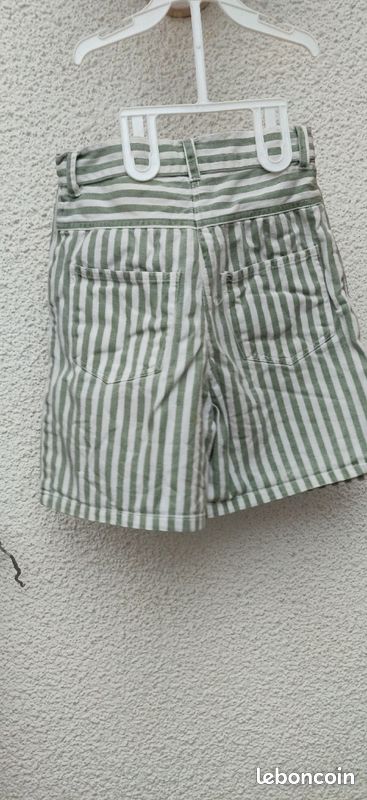 Short rayé vert/blanc 12 ans (image 2)