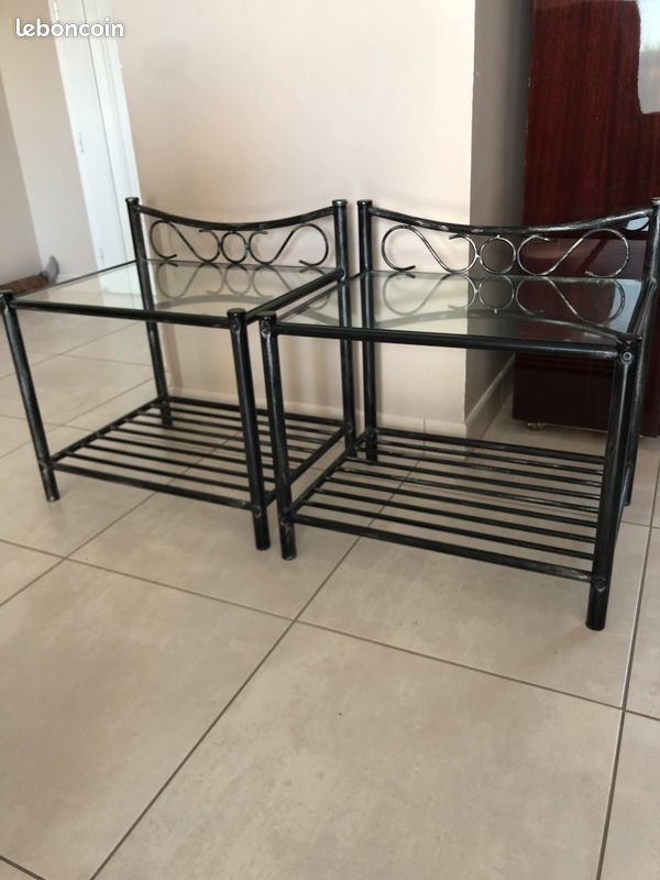 Lot de 2 chevets en fer forgé (image 1)
