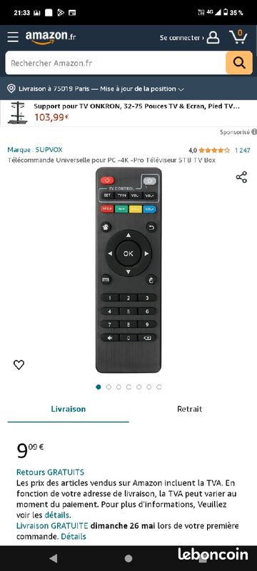 Télécommande de Remplacement pour boîtier TV, contrôleur Universel de boîtier TV pour Android x96 / x96mini / x96w, identique à l'original (image 1)