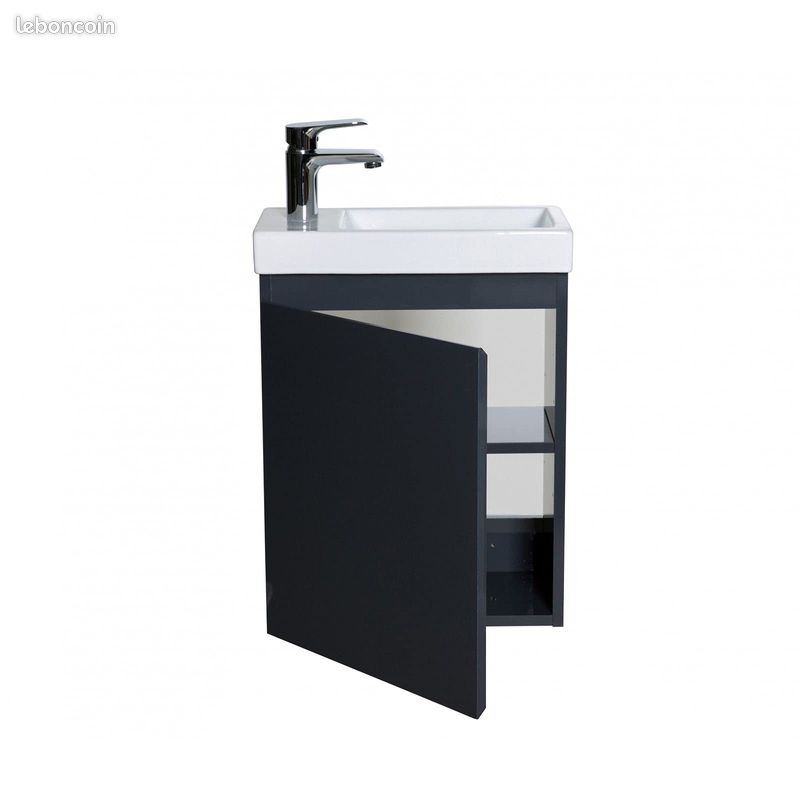 Meuble Lave-Mains Gris - Rangements - Design Moderne (image 4)