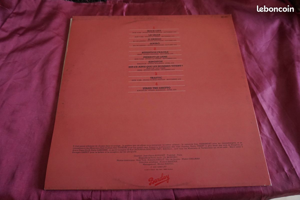 Disque vinyle 33 tours Bernard Laviliers O Gringo (image 3)