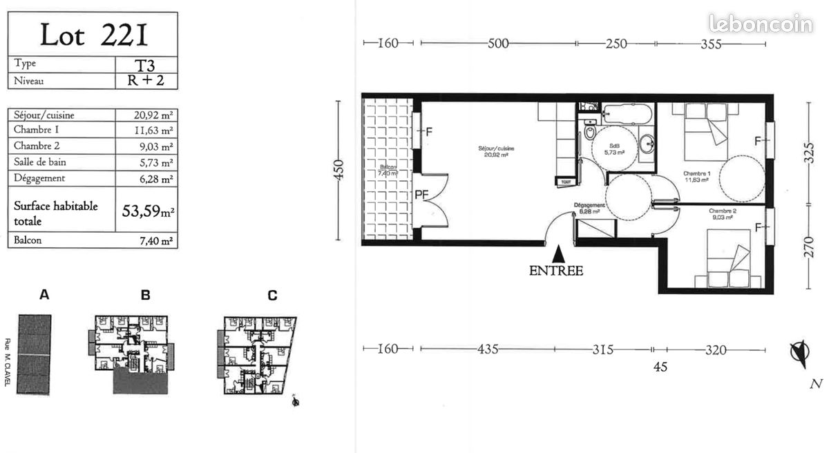 Appartement 3 pièces 55 m² · à Sète · 55 m² · 159 000 €
