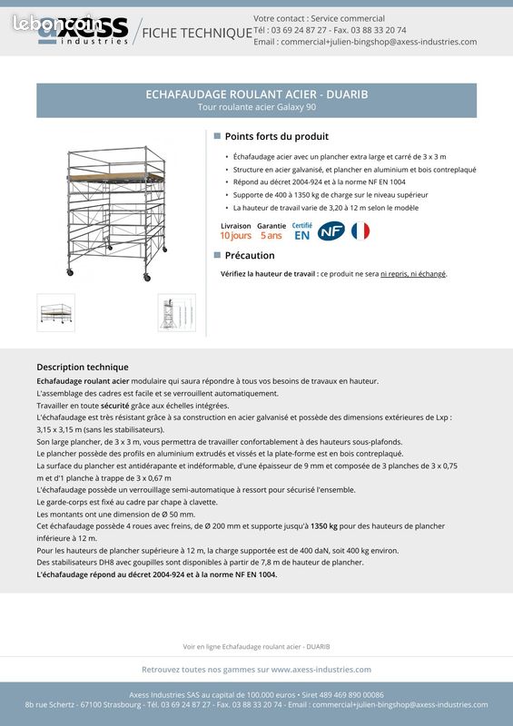 Echafaudage tour duarib (image 3)