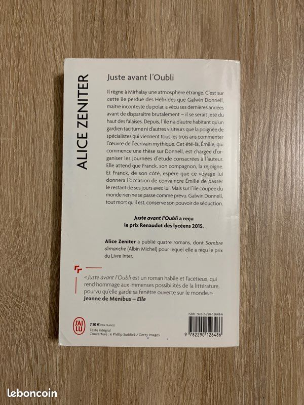 Juste avant l'Oubli - Alice Zeniter (image 2)