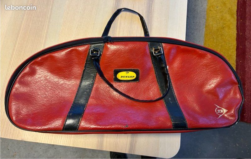 Sac De Tennis Vintage Dunlop - Années 1990 - Bleu, Orange Et Vert - Occasion