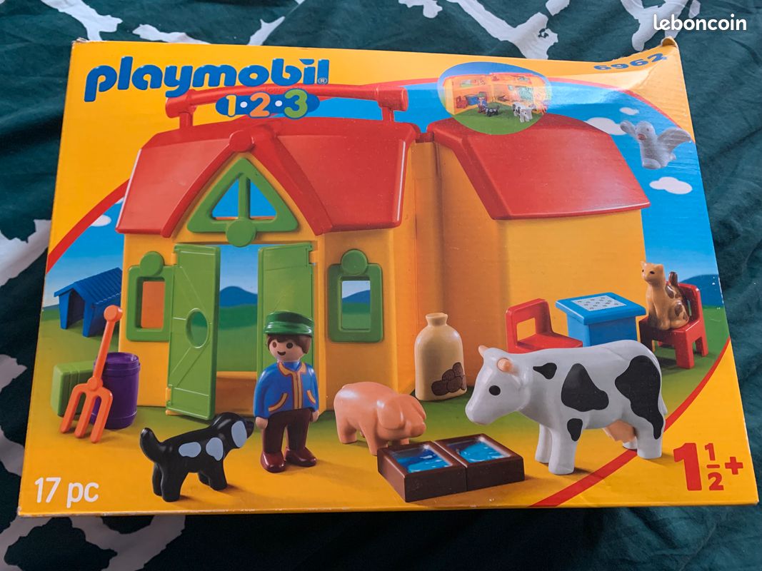 Jeu playmobil 1.2.3 ferme transportable (image 4)