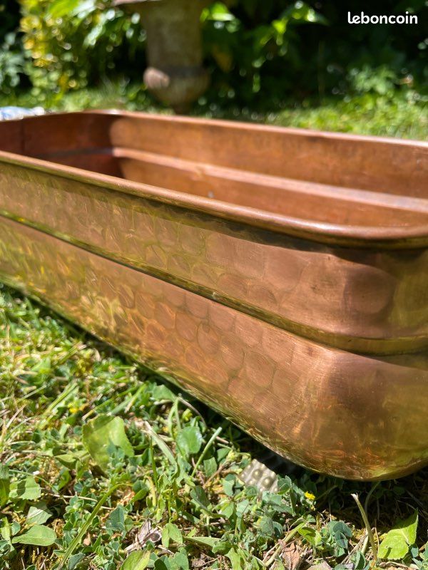 Ancienne jardinière en cuivre martelé (image 3)