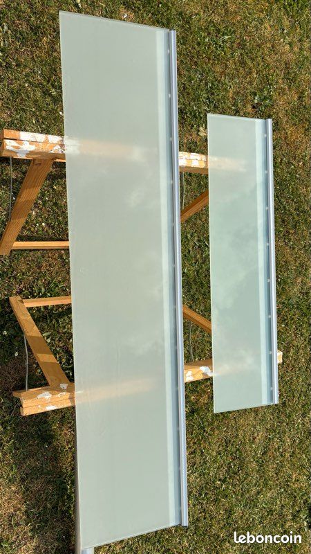 2 étagères en verre blanc poli (image 3)