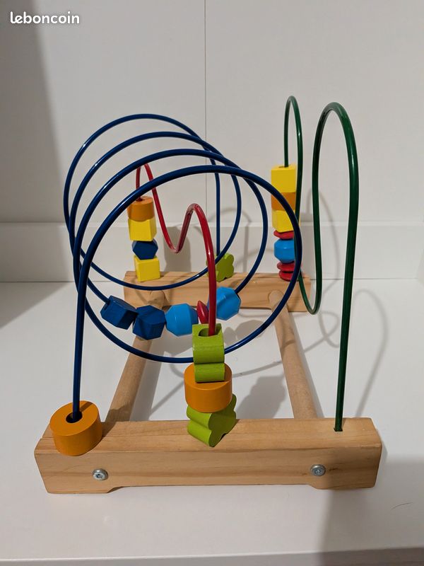 Labyrinthe De Perles En Bois – Table De Jeu éducative 1-3 Ans, Montagne Russe Sensorielle, Motricité Fine