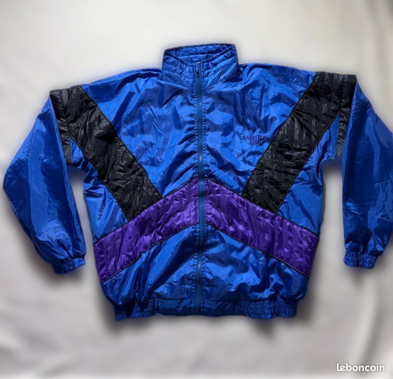 Veste Coupe-vent Vintage Penn State University - Taille XL Années 90 - Bleu Délavé