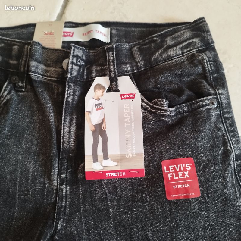 Levi's skinny taper stretch noir garçon 12 ans (image 2)