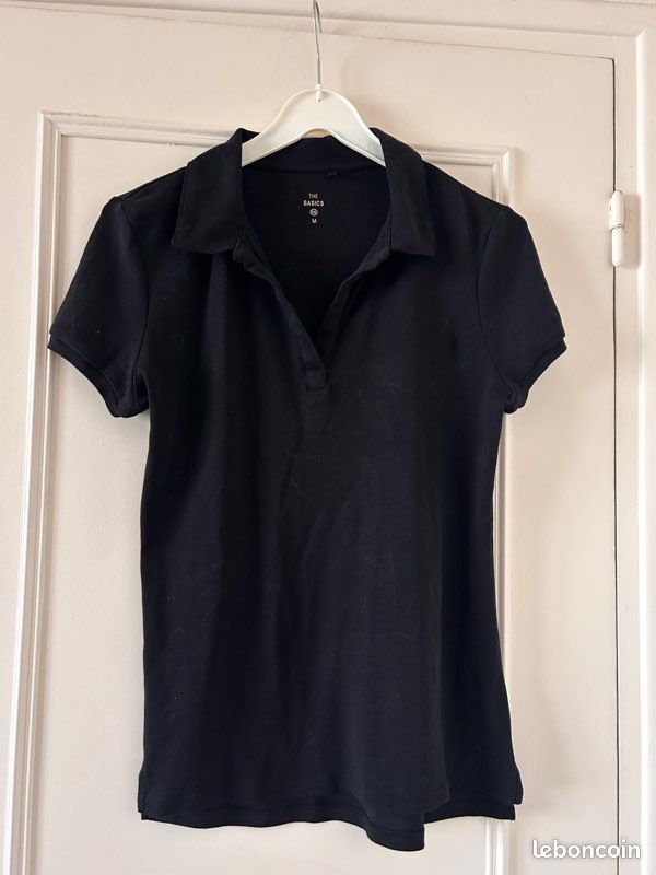 Polo noir basique (image 1)