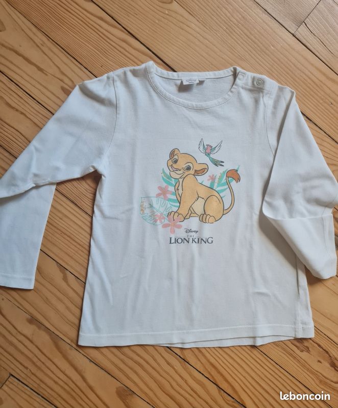 đŠ T-shirt manches longues Disney Le Roi Lion â 3 ans tee-shirt blanc (image 5)